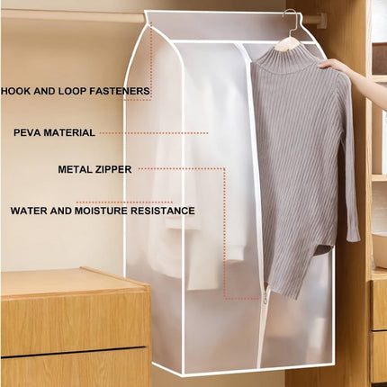 90cm Clothes Dust Cover Wardrobe Cloth Cover Clothes Storage Bag For Garments Suits Dresses Coats 2