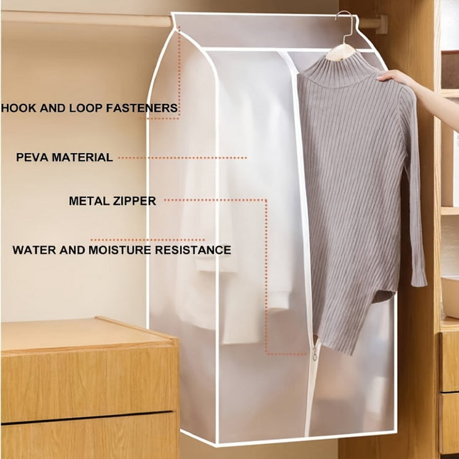 90cm Clothes Dust Cover Wardrobe Cloth Cover Clothes Storage Bag For Garments Suits Dresses Coats 2