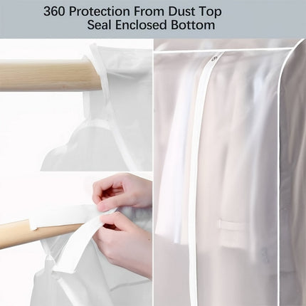 90cm Clothes Dust Cover Wardrobe Cloth Cover Clothes Storage Bag For Garments Suits Dresses Coats 5