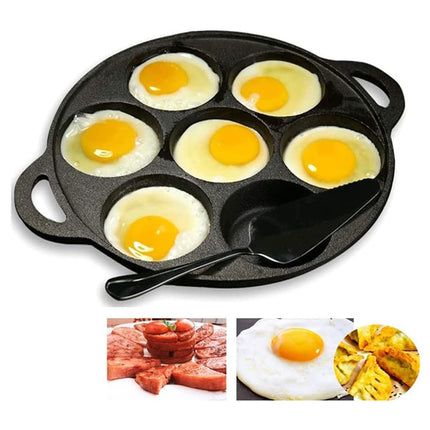 7 Cup Cast Iron Egg Frying Pan Divided Egg Skillet Pan Fried Egg Pan Cooker Pancake Egg Fryer 4