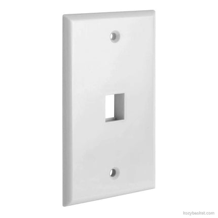 1 Port QuickPort outlet Wall Plate face plate, Single Gang White