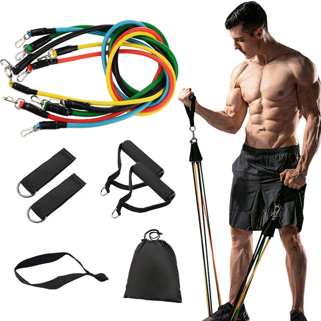 11 Pack Resistance Bands Stackable Exercise Bands Home Workouts Physical Therapy Gym Training