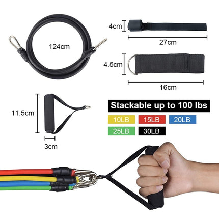 11 Pack Resistance Bands Stackable Exercise Bands Home Workouts Physical Therapy Gym Training 4