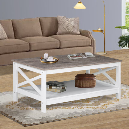 Coastal Coffee Table in White and Grey 4