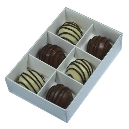 10 Pack of White Card Chocolate Sweet Soap Product Retail Gift Box - 6 Bay Compartments - Clear Slide On Lid - 12x8x3cm 2