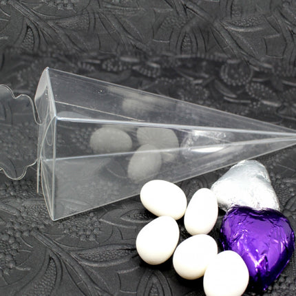10 Pack of Clear Pyramid Triangle Shaped Small Clear Gift Box - Bomboniere Jewelry Gift Party Favor Model Candy Chocolate Soap Box 4