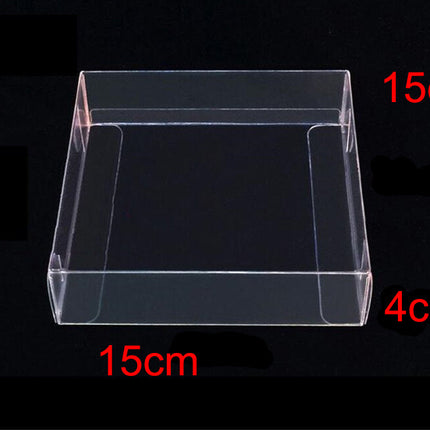 10 Pack of 15*15*4cm Clear PVC Plastic Folding Packaging Small rectangle/square Boxes for Wedding Jewelry Gift Party Favor Model Candy Chocolate Soap Box 4