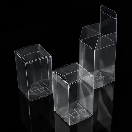 10 Pack of 5x8cm Clear PVC Plastic Folding Packaging Small rectangle/square Boxes for Wedding Jewelry Gift Party Favor Model Candy Chocolate Soap Box 2