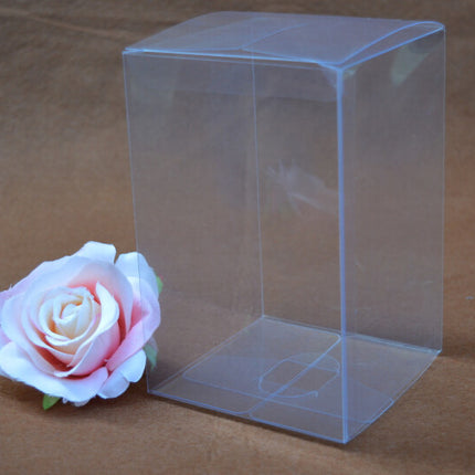 10 Pack of 8x8x10cm Clear PVC Plastic Folding Packaging Small rectangle/square Boxes for Wedding Jewelry Gift Party Favor Model Candy Chocolate Soap Box 2