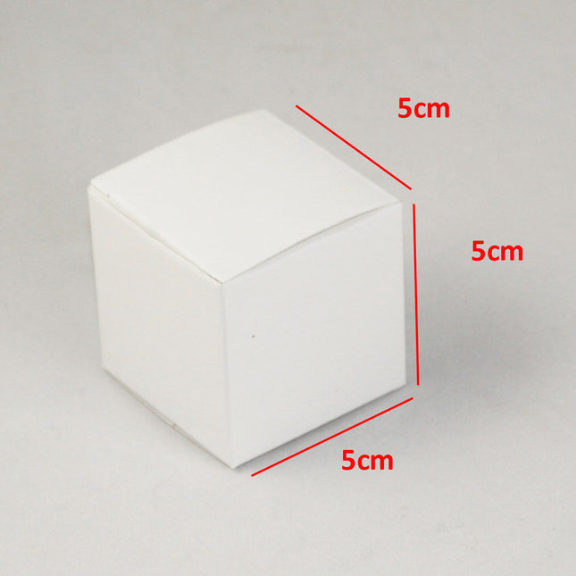 10 Pack of White 5cm Square Cube Card Gift Box - Folding Packaging Small rectangle/square Boxes for Wedding Jewelry Gift Party Favor Model Candy Chocolate Soap Box 2