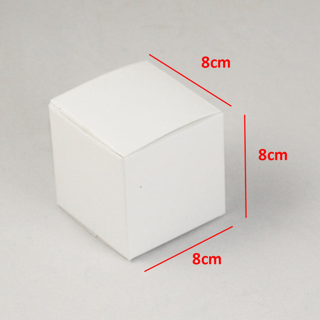 10 Pack of White 8x8x8cm Square Cube Card Gift Box - Folding Packaging Small rectangle/square Boxes for Wedding Jewelry Gift Party Favor Model Candy Chocolate Soap Box 2