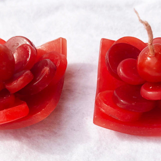 2 Red Lotus Floating Candles in Red Black Gift Box Set Birthday Xmas Valentine Mothers Day Gift Present 2