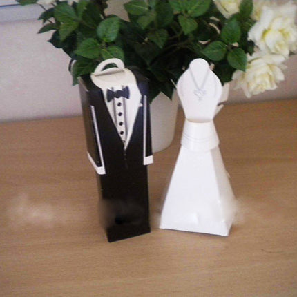 50 Pack of 25 Bride and 25 Groom Wedding Bridal Bomboniere Favor Candy Choc Almond Box - Kate Aspen Design 4