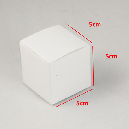 50 Pack of White 5cm Square Cube Card Gift Box - Folding Packaging Small rectangle/square Boxes for Wedding Jewelry Gift Party Favor Model Candy Chocolate Soap Box 2