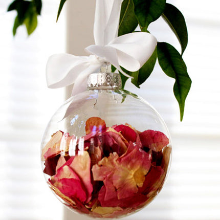 10 x Glass Bauble 8cm Diameter Round Clear with Silver Cap - table or tree centrepice personal memory theme craft gift 2