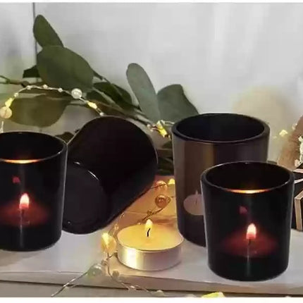 10 Pack Black Matt Tealight Candle Holder 6.5cm Festival Decor Wedding Propose Parties Holiday and Home Decor 8