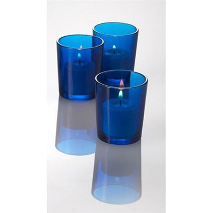 10 Pack Blue Glass Votive Tealight Candle Holders House Party Centerpiece Xmas Wedding Decor Glass Candlestick Party Decorations Bridal Baby Shower Event 3
