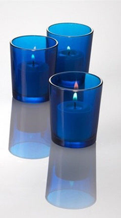 20 Pack Blue Glass Votive Tealight Candle Holders House Party Centerpiece Xmas Wedding Decor Glass Candlestick Party Decorations Bridal Baby Shower Event 4