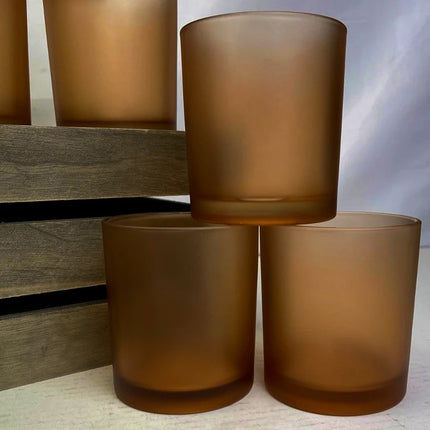 10 Pack Brown Frosted Glass Votive Tealight Candle Holders House Party Centerpiece Xmas Wedding Decor Glass Candlestick Party Decorations Bridal Valentines Event 3