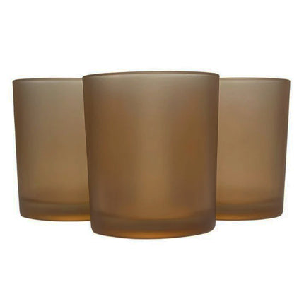 20 Pack Brown Frosted Glass Votive Tealight Candle Holders House Party Centerpiece Xmas Wedding Decor Glass Candlestick Party Decorations Bridal Valentines Event 4