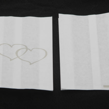 100 Pack Wedding Cake Bags Greaseproof Wax Paper Slice Take Home Favour Large Silver Heart 2