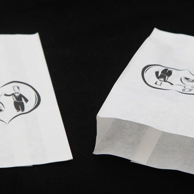 100 Pack Wedding Cake Bags Greaseproof Wax Paper Slice Take Home Favour Bride Groom in Heart 2