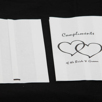 150 Pack Wedding Cake Bags Greaseproof Wax Paper Slice Take Home Favour Heart n Message 3