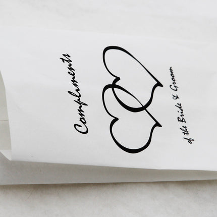 150 Pack Wedding Cake Bags Greaseproof Wax Paper Slice Take Home Favour Heart n Message 5