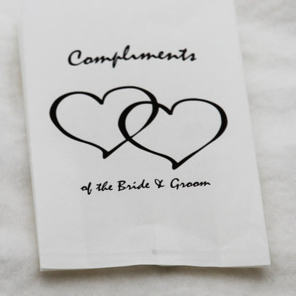 200 Pack Wedding Cake Bags Greaseproof Wax Paper Slice Take Home Favour Heart n Message