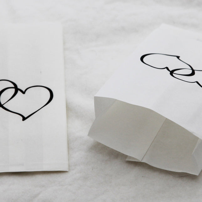 200 Pack Wedding Cake Bags Greaseproof Wax Paper Slice Take Home Favour Large Heart
