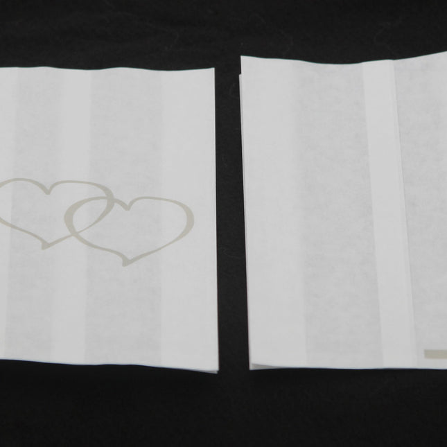 200 Pack Wedding Cake Bags Greaseproof Wax Paper Slice Take Home Favour Large Silver Heart 2