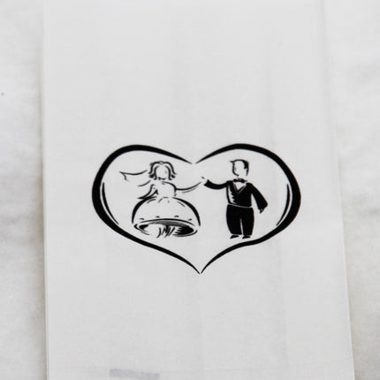 200 Pack Wedding Cake Bags Greaseproof Wax Paper Slice Take Home Favour Bride Groom in Heart 4