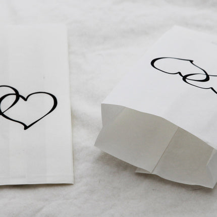 50 Pack Wedding Cake Bags Greaseproof Wax Paper Slice Take Home Favour Large Heart