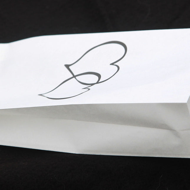 50 Pack Wedding Cake Bags Greaseproof Wax Paper Slice Take Home Favour Large Heart 2
