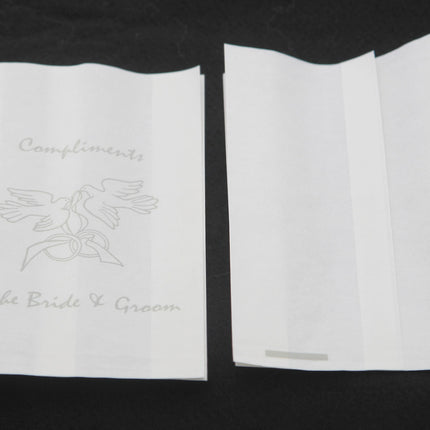50 Pack Wedding Cake Bags Greaseproof Wax Paper Slice Take Home Favour Silver Doves 5