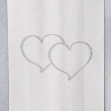 50 Pack Wedding Cake Bags Greaseproof Wax Paper Slice Take Home Favour Large Silver Heart 4