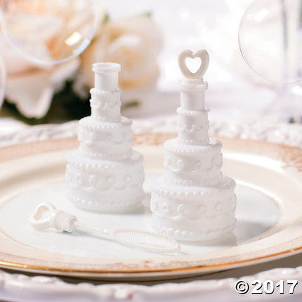 25 Pack Wedding Cake Blow Bubble Bottles White Plastic 6cm High Bomboniere Favour Guest Gift 2