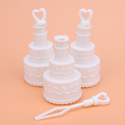 25 Pack Wedding Cake Blow Bubble Bottles White Plastic 6cm High Bomboniere Favour Guest Gift 5