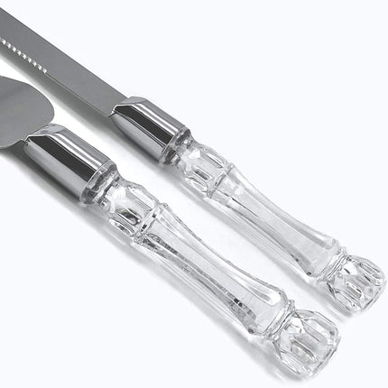 Cutting Cake Knife and Silver Blade Cake Server Set Wedding Anniversary Engagement Birthday Party Gift Boxed 5