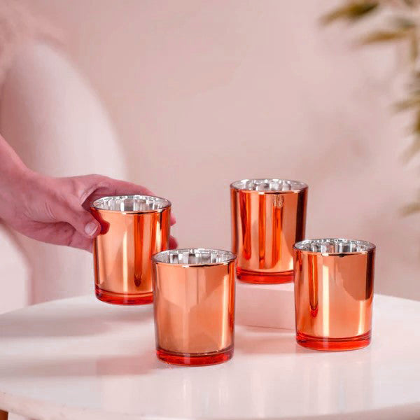 10 Pack Copper Votive Tealight Candle Holders Valentines Day Mercury  Wedding Decor Glass Candlestick Party Decorations Bridal Baby Shower Event 2