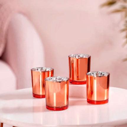 10 Pack Copper Votive Tealight Candle Holders Valentines Day Mercury  Wedding Decor Glass Candlestick Party Decorations Bridal Baby Shower Event 3