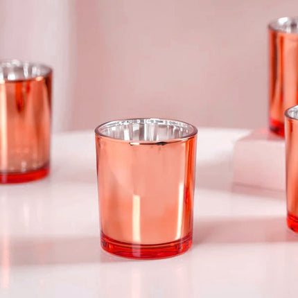 10 Pack Copper Votive Tealight Candle Holders Valentines Day Mercury  Wedding Decor Glass Candlestick Party Decorations Bridal Baby Shower Event 4