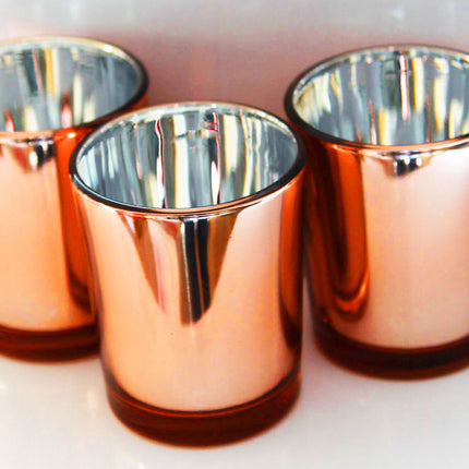 10 Pack Copper Votive Tealight Candle Holders Valentines Day Mercury  Wedding Decor Glass Candlestick Party Decorations Bridal Baby Shower Event 5