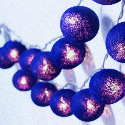 20 Ball Dark Blue 3m String Light Battery Box 5cm Cotton Ball  Christmas Birthday Boy Special Occasion Decoration 5