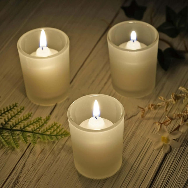 10 Pack Frosted White Glass Votive Candle Holders for Candle Making Kit Tealight Candles Cup Home Decoration 2