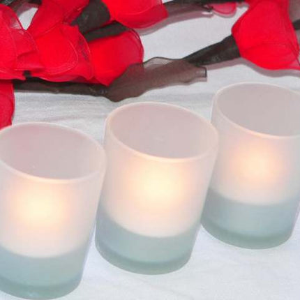10 Pack Frosted White Glass Votive Candle Holders for Candle Making Kit Tealight Candles Cup Home Decoration 4