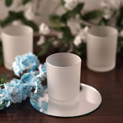 20 Pack Frosted White Glass Votive Candle Holders for Candle Making Kit Tealight Candles Cup Home Decoration 2