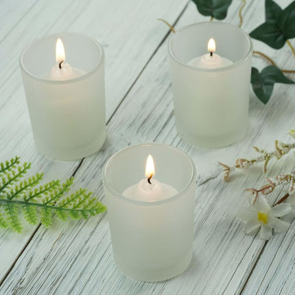 20 Pack Frosted White Glass Votive Candle Holders for Candle Making Kit Tealight Candles Cup Home Decoration 7