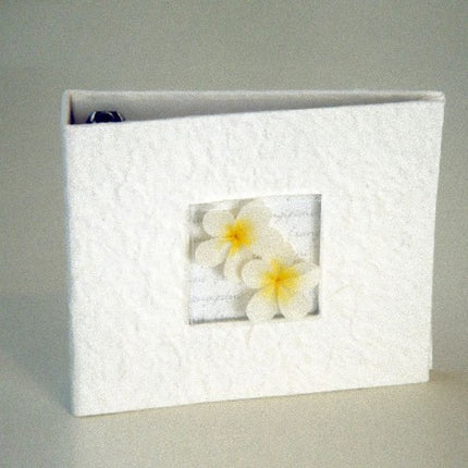 Frangipani DVD CD Disc Storage Album Cream Mulberry paper with Frangipani's - Holds 20 Discs 2