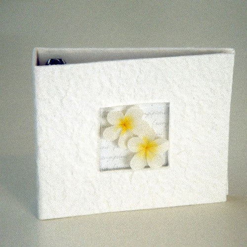 Frangipani DVD CD Disc Storage Album Cream Mulberry paper with Frangipani's - Holds 20 Discs 2